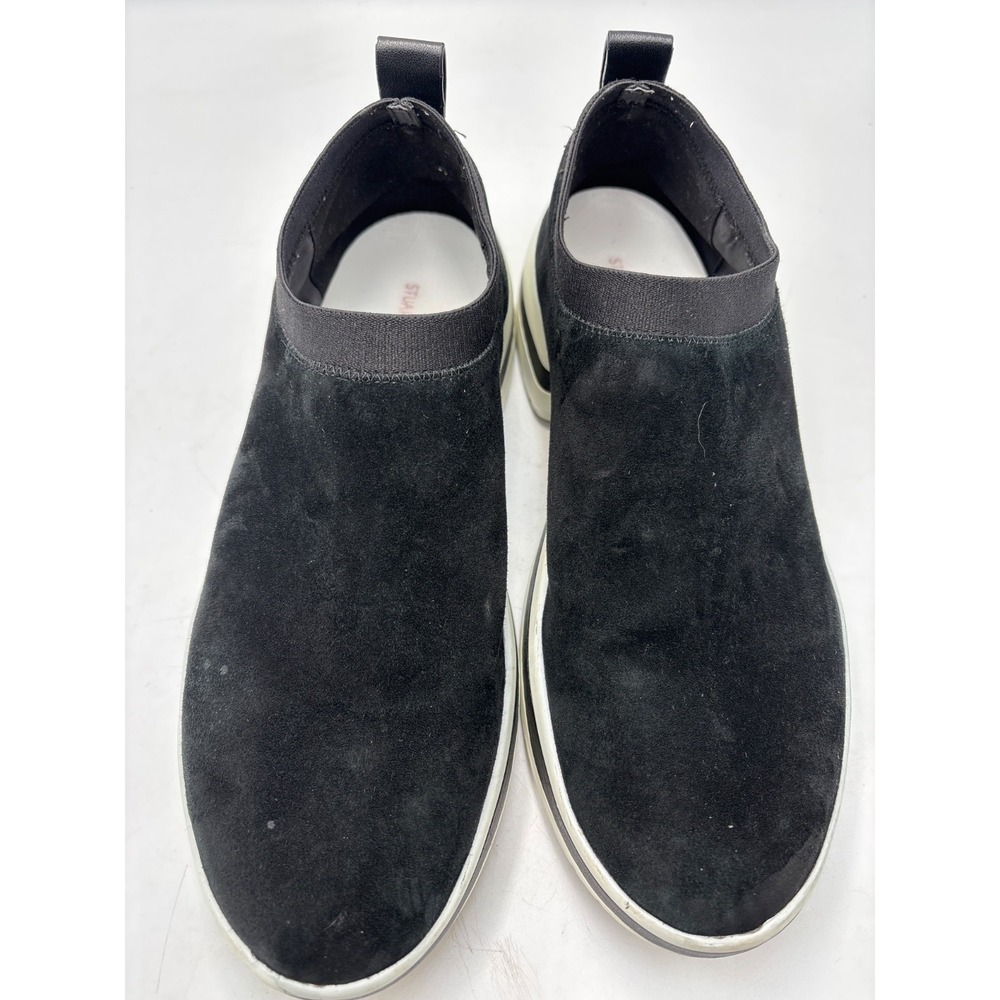 Stuart Weitzman‎ SW 612 Suede Slip On Sneakers, Sz 8B Black